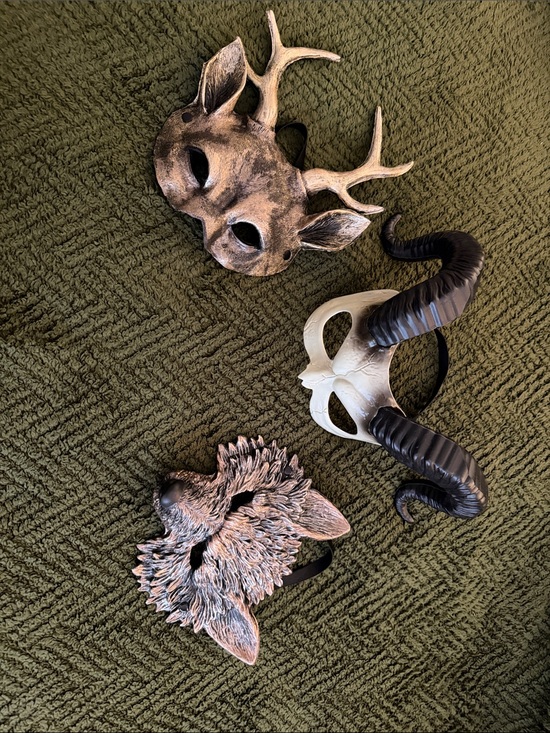 Other - Rustic Woodland Animal Mask Set - perfect for Halloween! Wolf, deer and ram